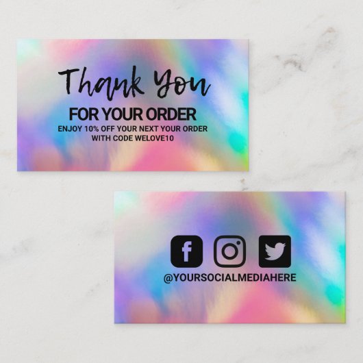 Lila Blue Color Shift Business Card Visitenkarte (Vorne/Hinten)