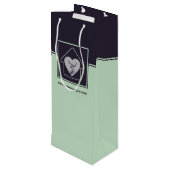 Lila & Blue Custom Image & Logo Vielen Dank Wein Geschenktüte Für Weinflaschen (Rückseite Schrägansicht)