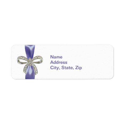 Lila Blue Diamond Bow Address Labels (Vorne)