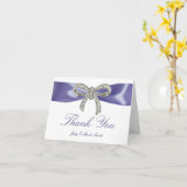 Lila Blue Diamond Bow Danke-Card Karte (Gelbe Blume)