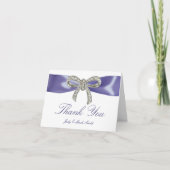Lila Blue Diamond Bow Danke-Card Karte (Vorderseite)