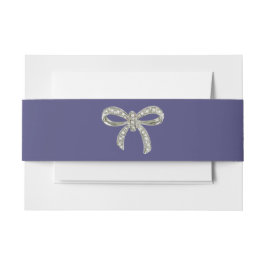 Lila Blue Diamond Bow Einladung Bauchband Einladungsbanderole