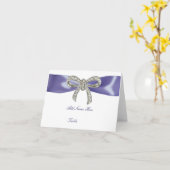 Lila Blue Diamond Bow geflochtene Platzkarte Karte (Gelbe Blume)