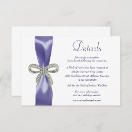 Lila Blue Diamond Bow Hochzeitsdetails Einladung