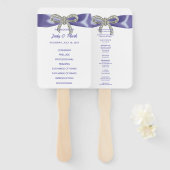 Lila Blue Diamond Bow Hochzeitsförderer Fächer (Vorne und Hinten)