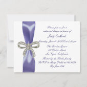Lila Blue Diamond Bow Probe Dinner Einladung (Vorderseite)