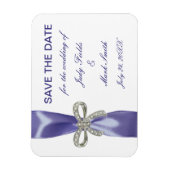 Lila Blue Diamond Bow speichert das Datumsfenster Magnet (Vertikal)