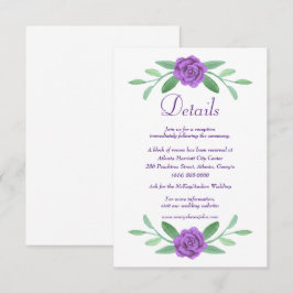 Lila Blue Diamond Bow Wedding Details Card
