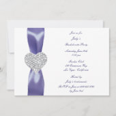 Lila Blue Diamond Heart Junggeselinnen-Abschied Einladung (Vorderseite)