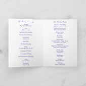 Lila Blue Diamond Heart Wedding Program Card Karte (Innenseite)