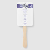 Lila Blue Diamond Hearts Hochzeitsförderer Fächer (Rückseite)