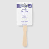 Lila Blue Diamond Hearts Hochzeitsförderer Fächer (Vorderseite)