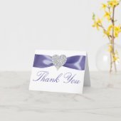 Lila Blue Diamond Herz Dankeschön Karte (Gelbe Blume)