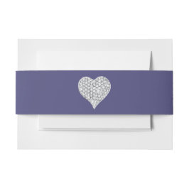 Lila Blue Diamond Herz Einladung Bauchband Einladungsbanderole