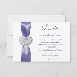 Lila Blue Diamond Herzdetails Einladung