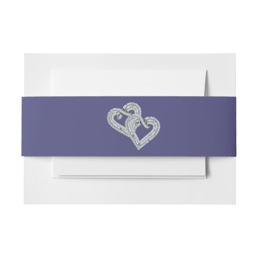 Lila Blue Diamond Hörer Einladung Bauchband Einladungsbanderole (Vorderseite Beispiel)