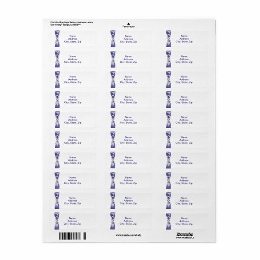 Lila Blue Diamond Infinity Address Labels (Vorne)