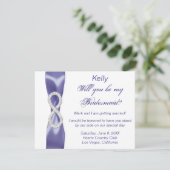 Lila Blue Diamond Infinity Bridesmaid Card (Stehend Vorderseite)