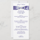 Lila Blue Diamond Infinity Wedding Menu Card Einladung (Vorderseite)