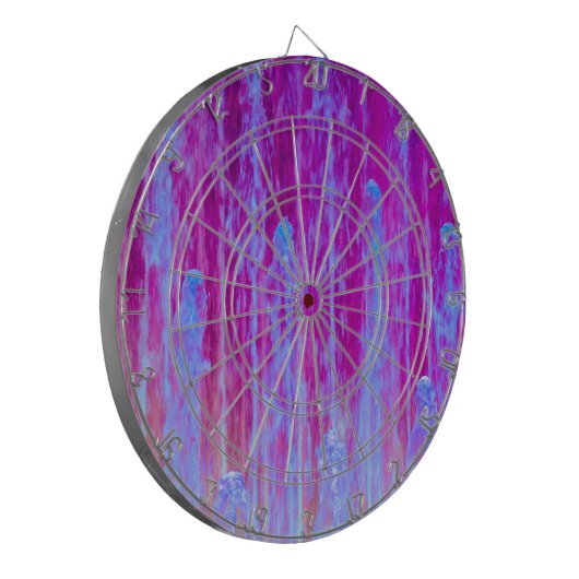 Lila & Blue Digitale Abstrakte Kunst Dartscheibe (Vorderseite Links)