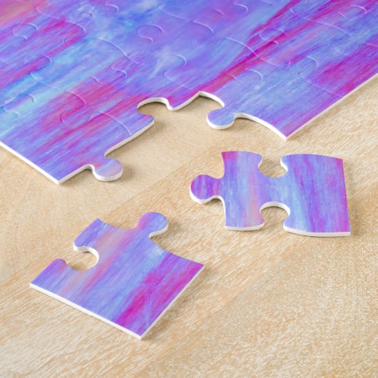Lila & Blue Digitale Abstrakte Kunst Puzzle (Seite)