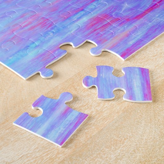 Lila & Blue Digitale Abstrakte Kunst Puzzle (Seite)