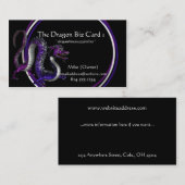 Lila & Blue Dragon Fantasy Business Card Visitenkarte (Vorne/Hinten)