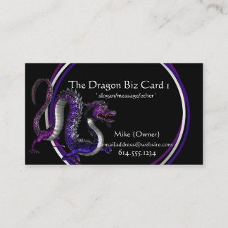 Lila & Blue Dragon Fantasy Business Card Visitenkarte