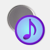 Lila Blue Einfach elegante Musiknote Magnet (Vorderseite/Rückseite)