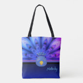Lila & Blue Electric Peacock Mandala Tasche (Rückseite)