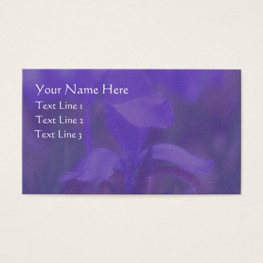 Lila Blue Flag Iris Blume Business Card (Vorderseite)
