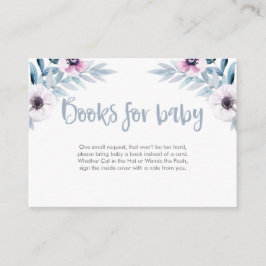 Lila Blue Floral Books für Baby Showcard Begleitkarte