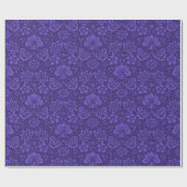 Lila Blue Floral Damask Geschenkpapier (Flach)