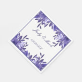 Lila Blue Floral Foliage Paper Napkins Serviette (Ecke)