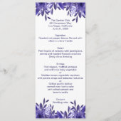 Lila Blue Floral Foliage Wedding Menu Card Menükarte (Vorderseite)