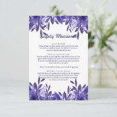 Lila Blue Floral Folienkarte (Stehend Vorderseite)