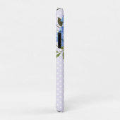 Lila Blue Floral Polka Dot Monogramm Case-Mate iPhone Hülle (Hinten/Rechts)