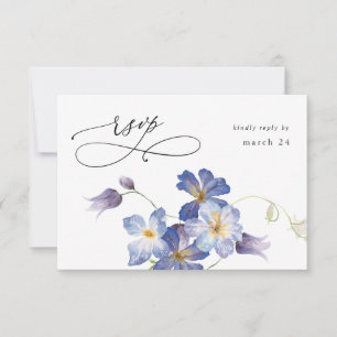 Lila Blue Floral w Mahl UAWG RSVP Karte