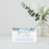 Lila Blue Floral Wedding Begleitkarte (Stehend Vorderseite)