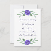Lila Blue Floral Wedding Card (Vorderseite)