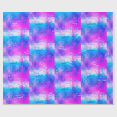 Lila Blue Fraktal Krawatte Dye Snowflake Weihnacht Geschenkpapier (Flach)