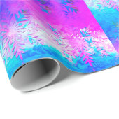 Lila Blue Fraktal Krawatte Dye Snowflake Weihnacht Geschenkpapier (Rolleneckpunkt)