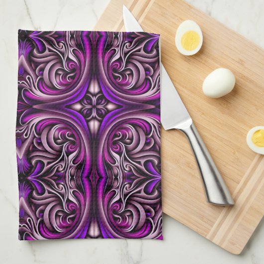 Lila Blue Gemustert Kitchtuch Geschirrtuch (Viertel Falte)