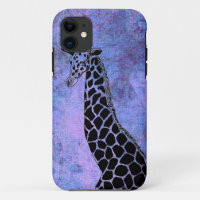 Lila/Blue Giraffe II - Fall iPhone 5/5S