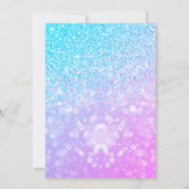 Lila - Blue Girly Glitzer Sparkle Quinceanera Einladung (Rückseite)
