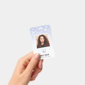 LILA BLUE GLITZER EMPLOYEE FOTO BARCODE NAME AUSWEIS (Handheld)