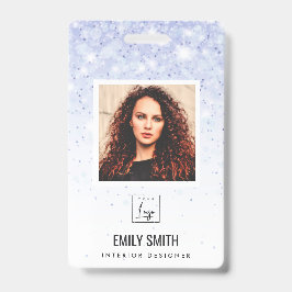 LILA BLUE GLITZER EMPLOYEE FOTO BARCODE NAME AUSWEIS