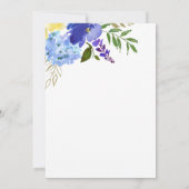 Lila Blue Gold 50. Hochzeit Einladung (Rückseite)