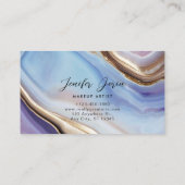 Lila- & Blue-Gold-Agate-Texturen-Marmor Visitenkarte (Rückseite)