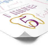 Lila Blue Gold Winter Foto zum Geburtstag Poster (Ecke)